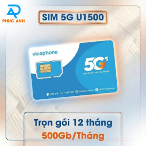 Sim 5G Vinaphone 12 tháng gói U1500 có 500gb/Tháng
