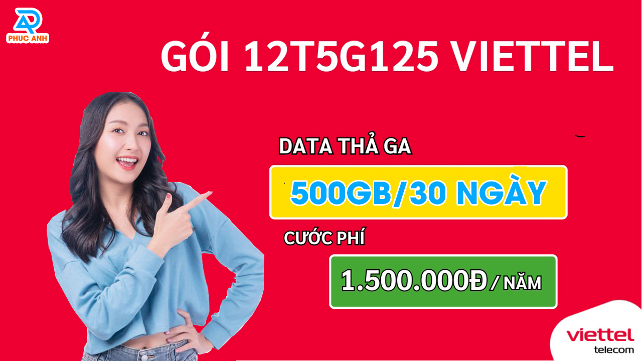 Sim 5G Viettel 12T5G125 500GB
