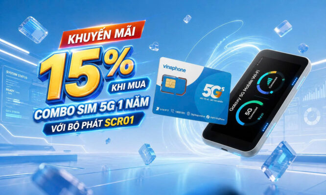 Khuyến mãi khi mua sim 5G 1 năm và bộ phát 5G Samsung SCR01