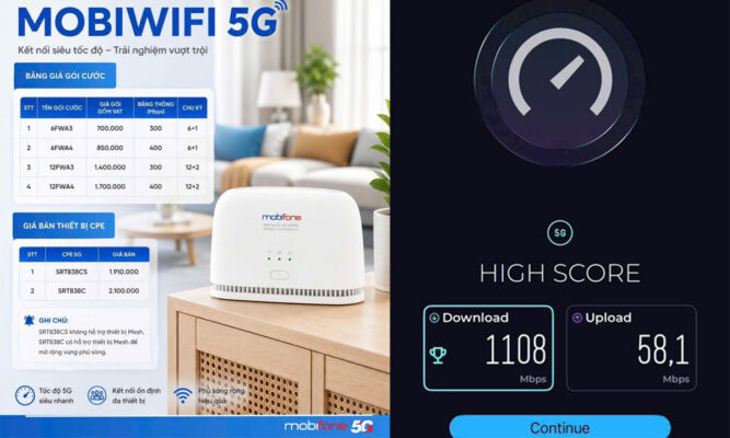 Bộ phát wifi 5G Mobifone kèm sim không giới hạn dung lượng 14 tháng